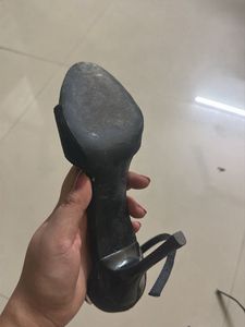 MNG Black Embellished Heels(used only once)