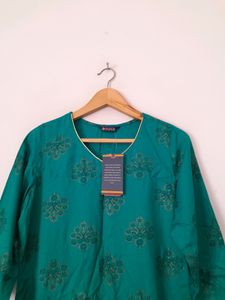Teal Printed Kurta (Women's)