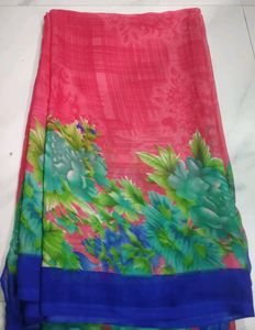 Floral print saree