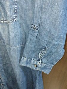 Denim Shirt Dress with Embellishments