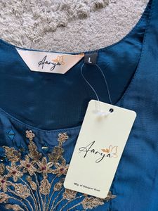 Teal Embroidered Kurti