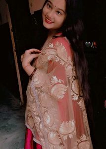 Stunning Red Ethnic Gown with Embellished Dupatta