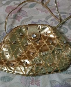 Gold Embellished Vintage Crossbody Bag