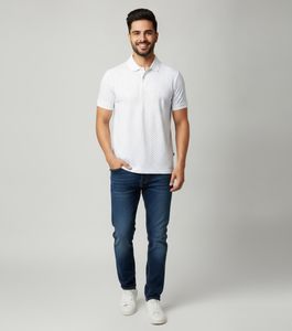 Allen Solly Men's White Printed Polo T-Shirt