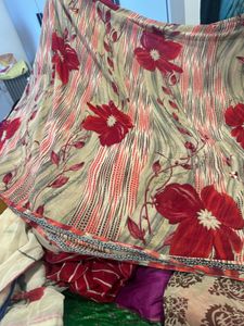 Elegant Floral Print Saree
