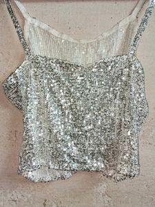 Sparkling Sequin Crop Top Partywear