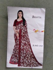 Beautiful Floral Print Saree