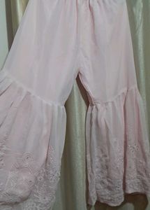 Elegant Pink Embroidered sharara set