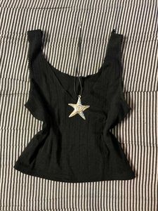 Black Ribbed Tank Top