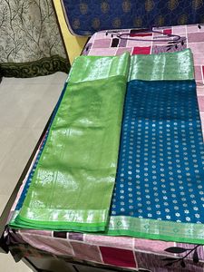 *price Drop*New Banarasi Saree Blue & Green Colour