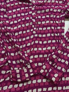 Pink Block Style Printed Kurta