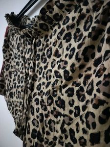 Leopard Print Shorts with Side Stripes