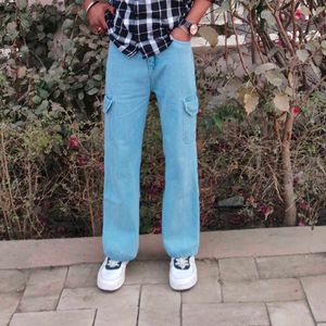 Light Blue Cargo Jeans