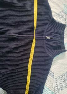 OLD MONEY Navy Knit Zip Cardigan