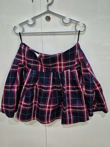 Plaid Flared Mini Skirt