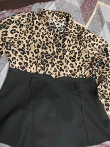 Leopard Print Shirt Dress