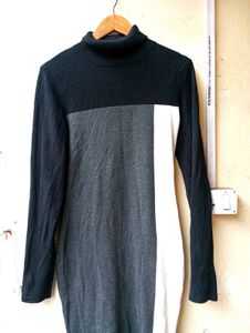 Bodycon ColorBlock Turtleneck Dress (Women)