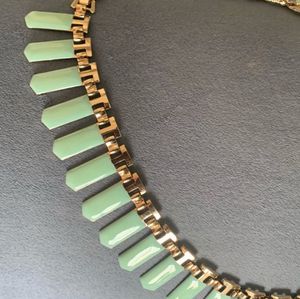Sage Fringe Statement Necklace