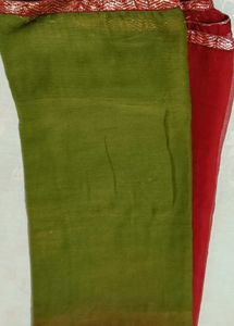 Elegant Green and Red Duptta