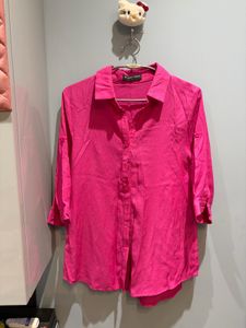 Vibrant Pink Button-Up Shirt