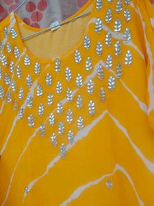 Yellow Embellished Kurta
