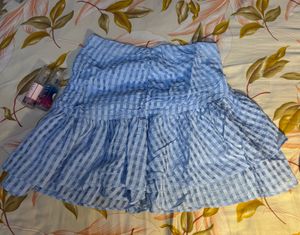 h&m blue skirt