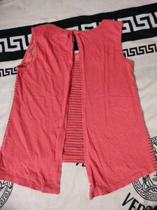 Pink Striped Lace Top