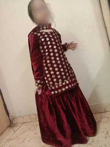 Elegant Girls' Maroon Dress