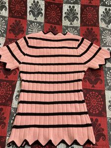 Combo Of Baby Pink Top And Crop Hoodie