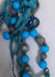 Blue Beaded Statement Necklace