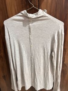 Gray Turtleneck Long Sleeve Top
