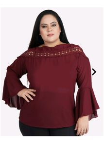 XXL Maroon Top with Cut-outs