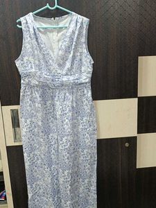 Blue Floral Sleeveless Dress