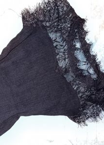 Black Lace Trim Top