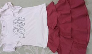 Girls  Top And Skirt