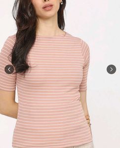 Striped Boat Neck Top