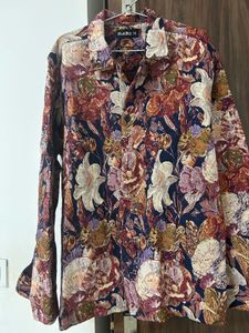 Unique Floral Print Button-Up Shirt