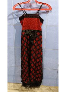 Sparkling Red &amp; Black Dress with Shrug