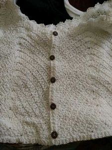 White Crochet Button-Up Top