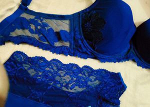 Navy Blue Lace Bra with brief 👍