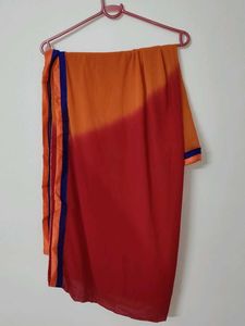 Elegant Orange &amp; Blue Embellished Gown
