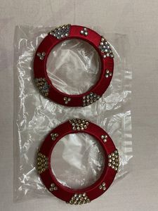 Red Beaded Bangles Set