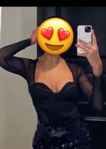 Chic Sheer Sleeve Black Top
