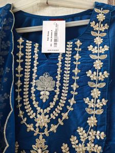 Elegant Blue Embroidered Kurta Set