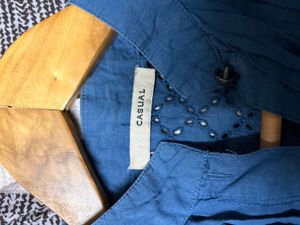 Blue Embroidered Kurta