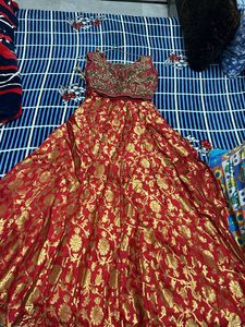 Red - Golden Embroidered lehanga choli