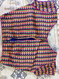 Vibrant Multi-Color Embroidered Blouse