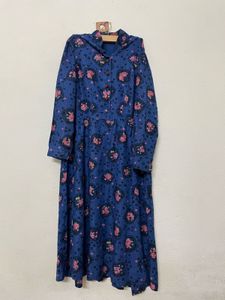 Elegant Blue Floral Maxi Dress