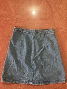 Denim Mini Skirt with Pockets