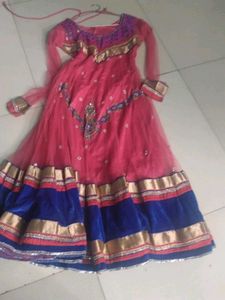 Stunning Red &amp; Blue Embroidered gown
